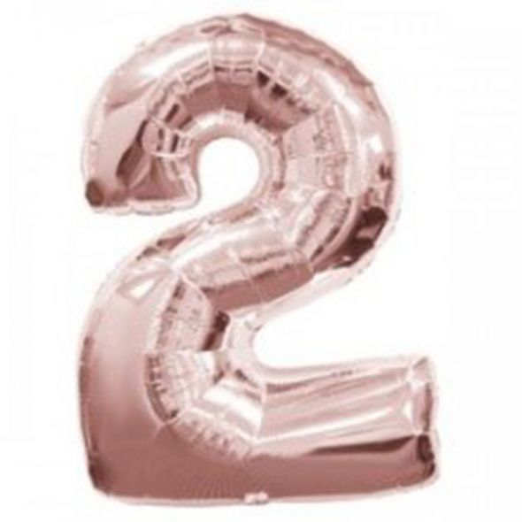 Rose Gold Number 2 Balloon - 34inch
