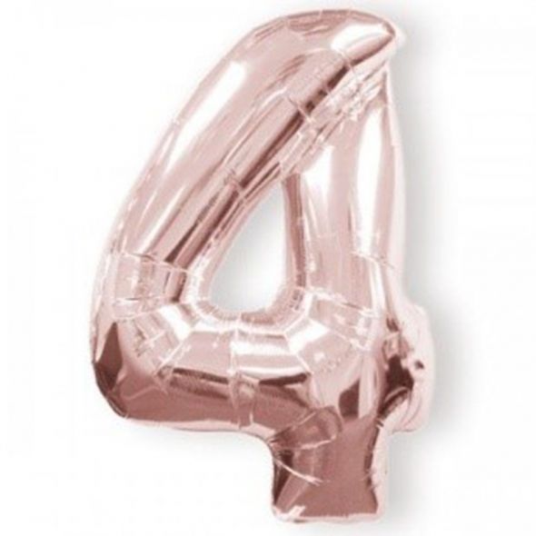 Rose Gold Number 4 Balloon - 34inch