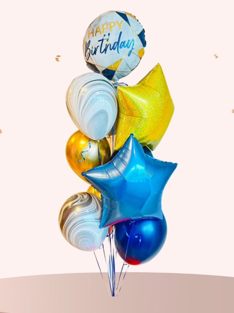 Marble Birthday Balloon Bunch