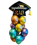 Congratulation Grad Chrome Metallic Balloon Bunch