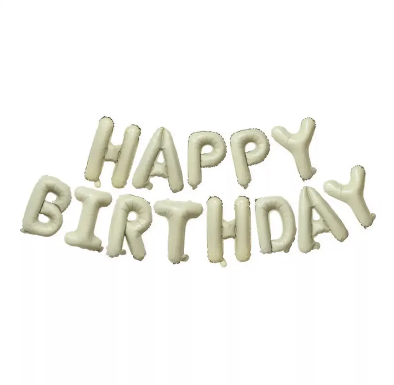 Cream Happy Birthday Banner