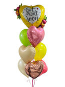 Get well soon Heart Balloon Bunch