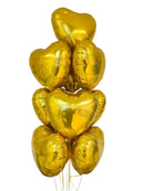 Gold Heart Foil Valentine's Day Balloon Bunch