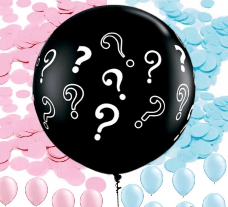 Gender Reveal Confetti Question Mark Balloon