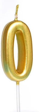 Gold Number 0 Candle