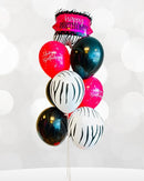 Pink Striped Balloon Bunch