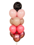 Pink and Black Birthday Balloon Bunch