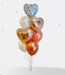 Rose Gold Heart Balloon Bunch