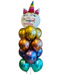 Unicorn Head Chrome Balloon Bunch