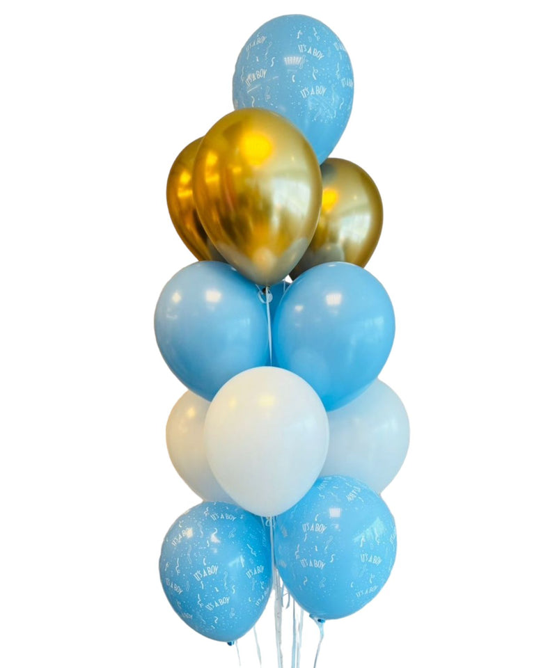 baby boy blue balloon bunch