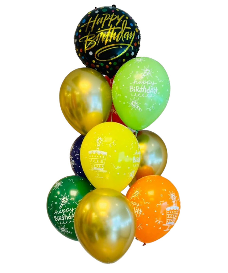 Black Gold Dots Balloon Bunch