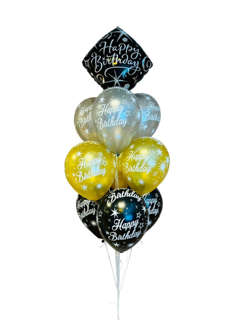 Happy Birthday Sparkle Balloon Bunch