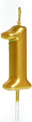 Gold Number 1 Candle