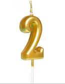 Gold Number 2 Candle
