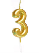 Gold Number 3 Candle