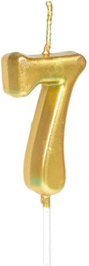 Gold Number 7 Candle