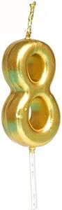 Gold Number 8 Candle