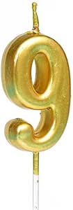 Gold Number 9 Candle