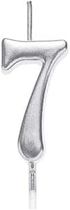 Silver Number 7 Candle