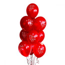 Red Script Heart Valentines Day Balloon Bunch