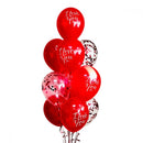 Red Script Valentines Day Balloon Bunch