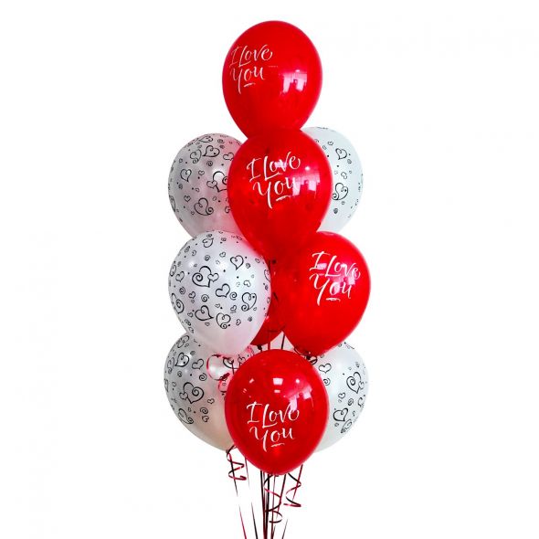 White Swirls Balloon Bunch