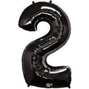 Black Number 2 Balloon
