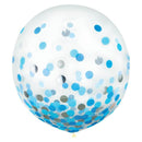 Silver & Dark Blue Confetti Balloon