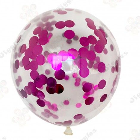 Hot Pink Confetti Balloon Helium