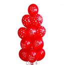 Red Heart Printed Balloon Bunch