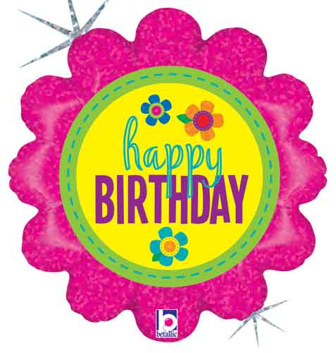 Birthday Button Flower Balloon