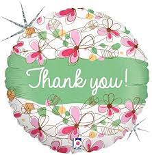 Floral Thank You Balloon - 18inch