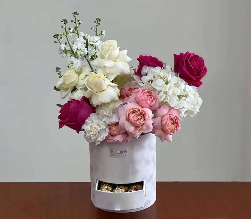 Red White & Pink Roses Bunch