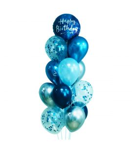 Ombre Blue Balloon Bunch