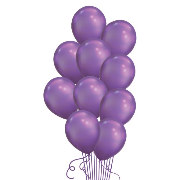 Chrome Purple Balloon Bunch