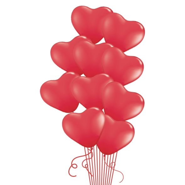 Red Heart Balloon Bunch