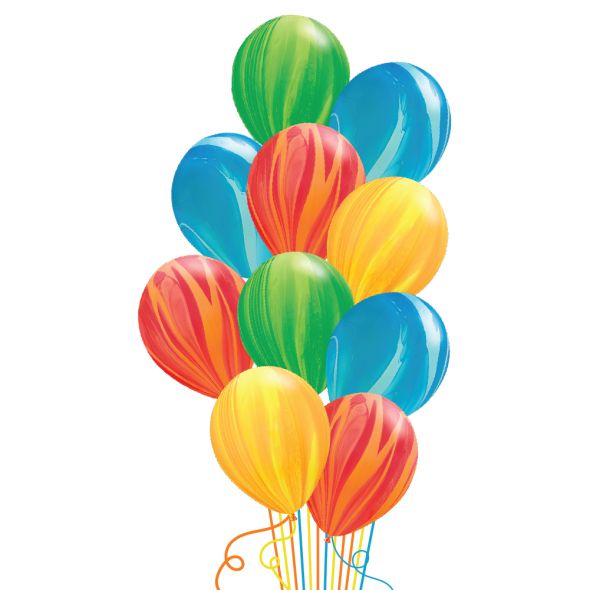 Rainbow Supergate Balloon Bunch