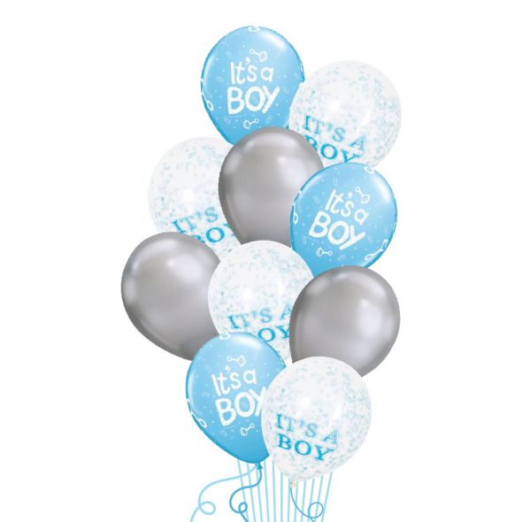 Blue Confetti Balloon Bunch