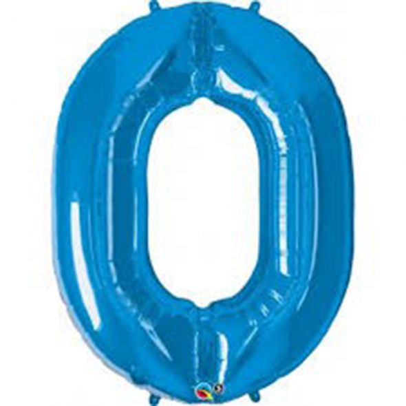 Blue Number 0 Balloon
