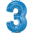 blue number 3 balloon