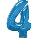 blue number 4 foil balloon