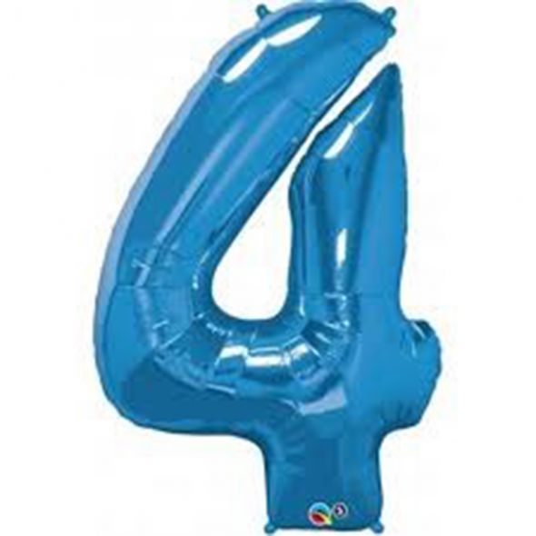 Blue Number 4 Balloon