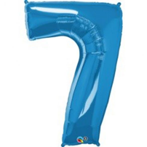 Blue Number 7 Balloon