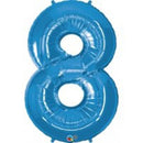 blue number 8 foil balloon