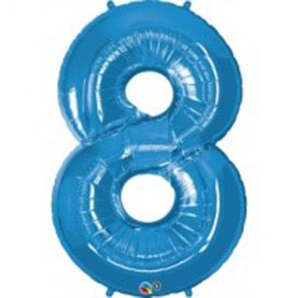 Blue Number 8 Balloon