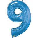 blue number 9 foil balloon