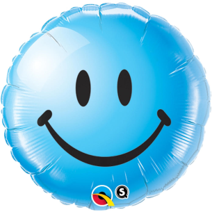 Blue Smiley Balloon