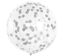 Clear Silver Confetti Balloon