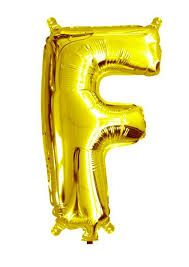 Gold Letter F Balloon
