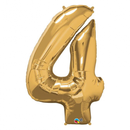 Gold Number 4 Balloon